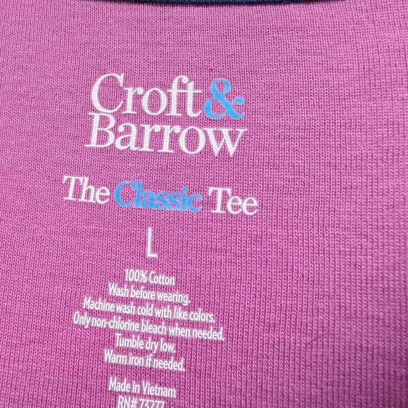 Croft & Barrow Essential Crewneck TeeColor: Pink Wonder, Size: LARGE (EUC) - Picture 3 of 10